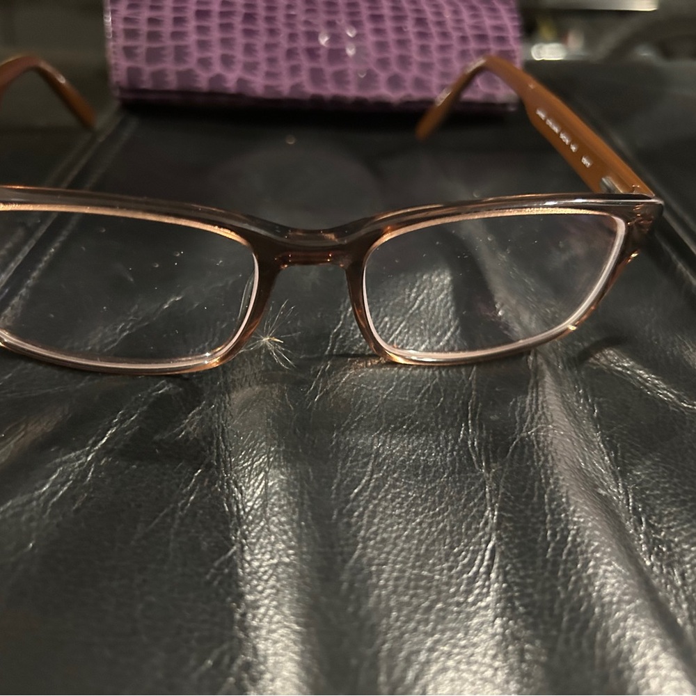 Brown Rectangular Eyeglasses Frame And Hard Case … - image 6